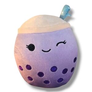 Squishmallows 5"🧋Poplina the Purple Boba Tea Stuffed Animal Plush HOLE ON STRAW